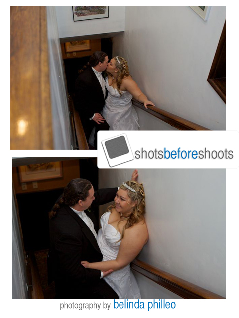 The bride and groom stealing a moment alone