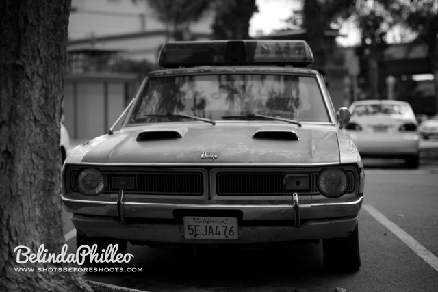 Fullerton Portrait Photographer _01 Black & White photo of car in Fullerton