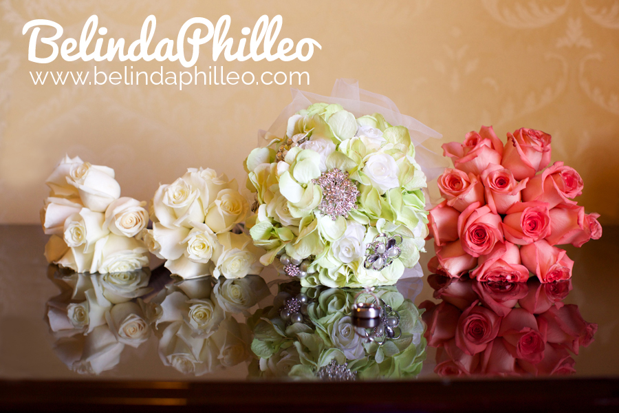 silk bridal bouquet with broaches