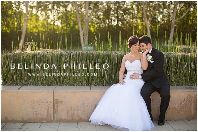 bridal potraits at cerritos sculpture garden