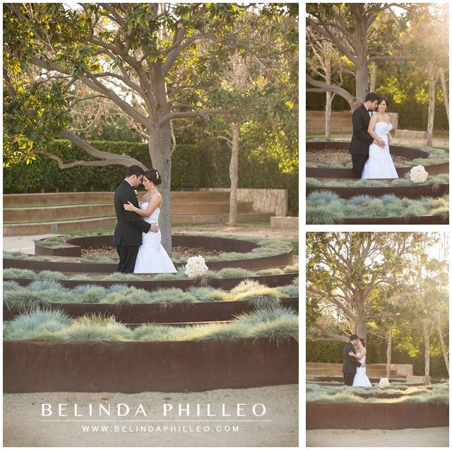 bridal potraits at cerritos sculpture garden