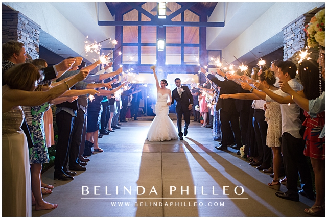 Epic sparkler exit at Alta Vista Country Club wedding in Placentia, CA