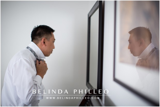 groom getting ready in pacific palisades