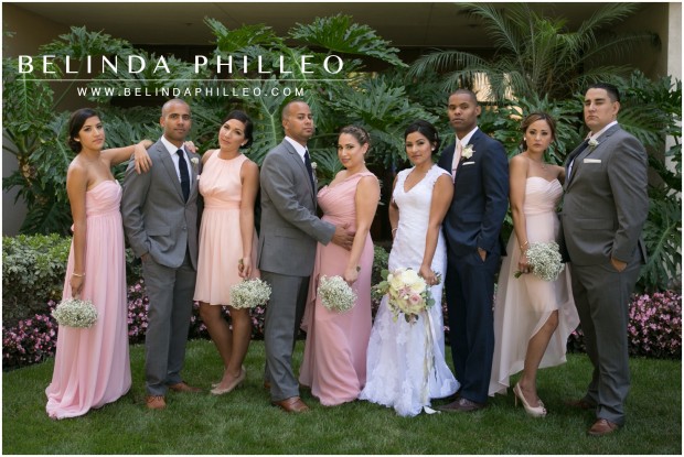 bridal party portraits Anaheim Marriott
