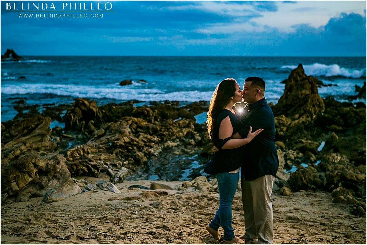 dramatic Newport Beach engagement photos