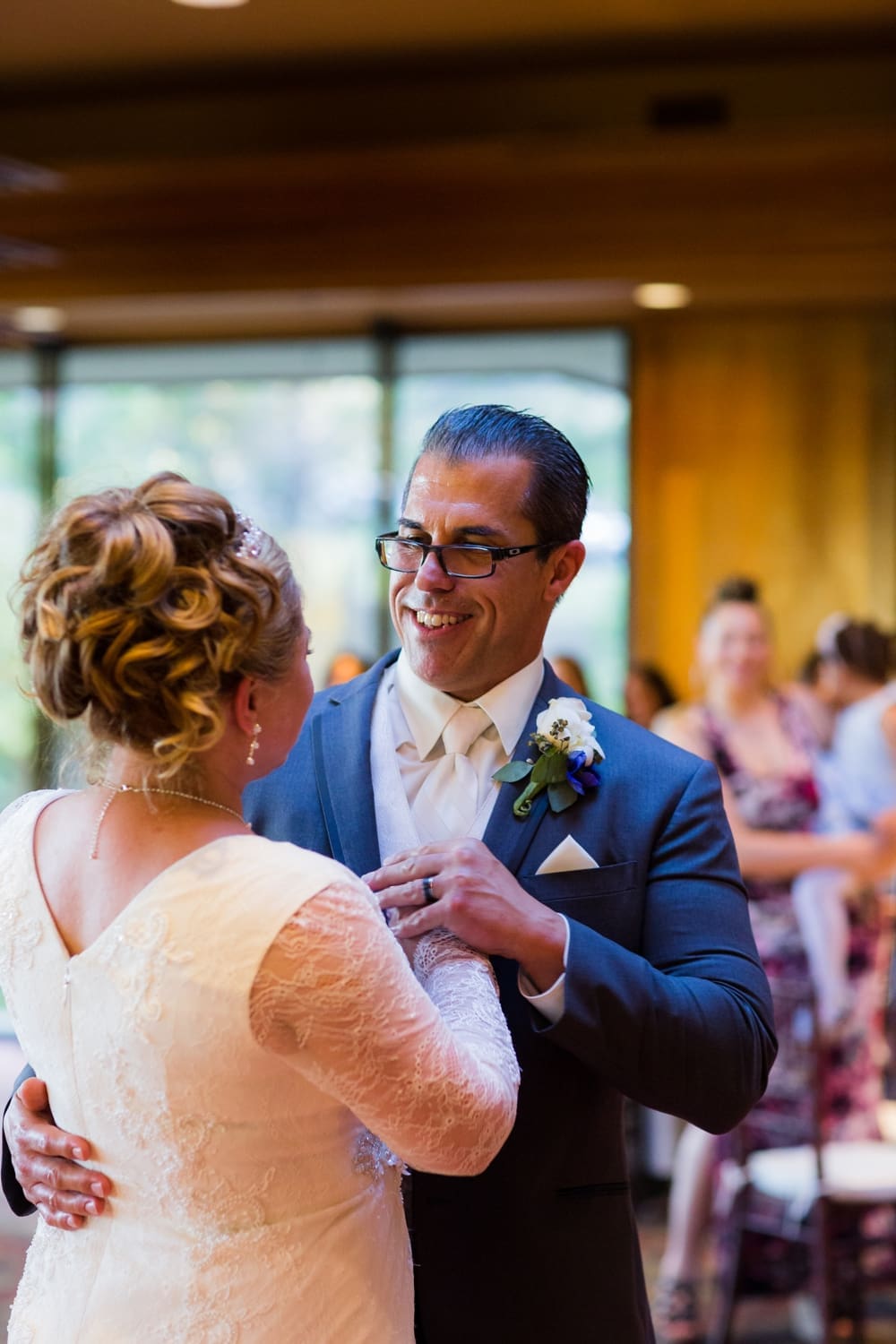 Newlyweds share first dance at their Dove Canyon Golf Club wedding in Orange County, CA