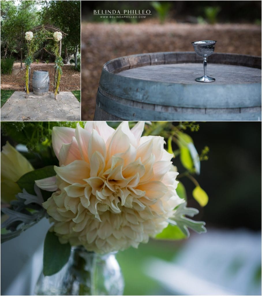 Ceremony details at  Temecula Creek Inn wedding, Temecula, CA. Photos by Belinda Philleo