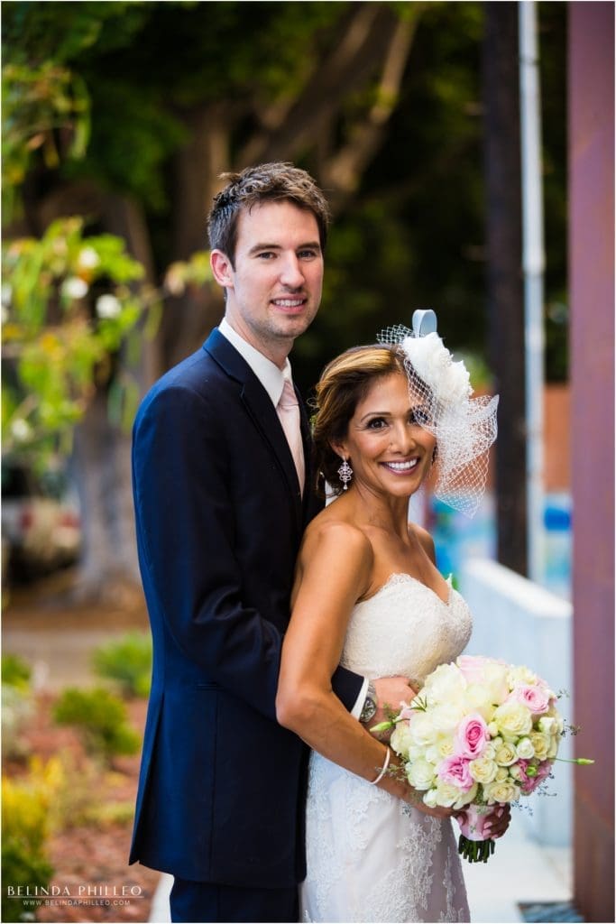 bride and groom portraits Smog Shoppe Los Angeles Wedding. Photography by Belinda Philleo