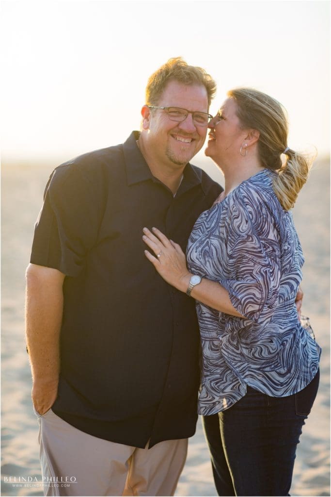 Sunset beach engagement photos