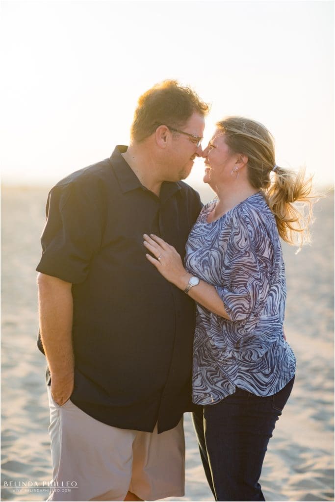 Sunset beach engagement photos