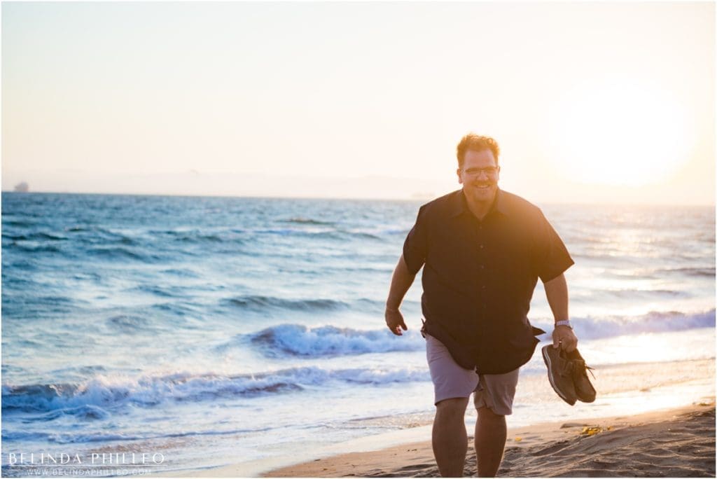 Sunset beach engagement photos