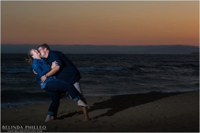 Sunset beach engagement photos