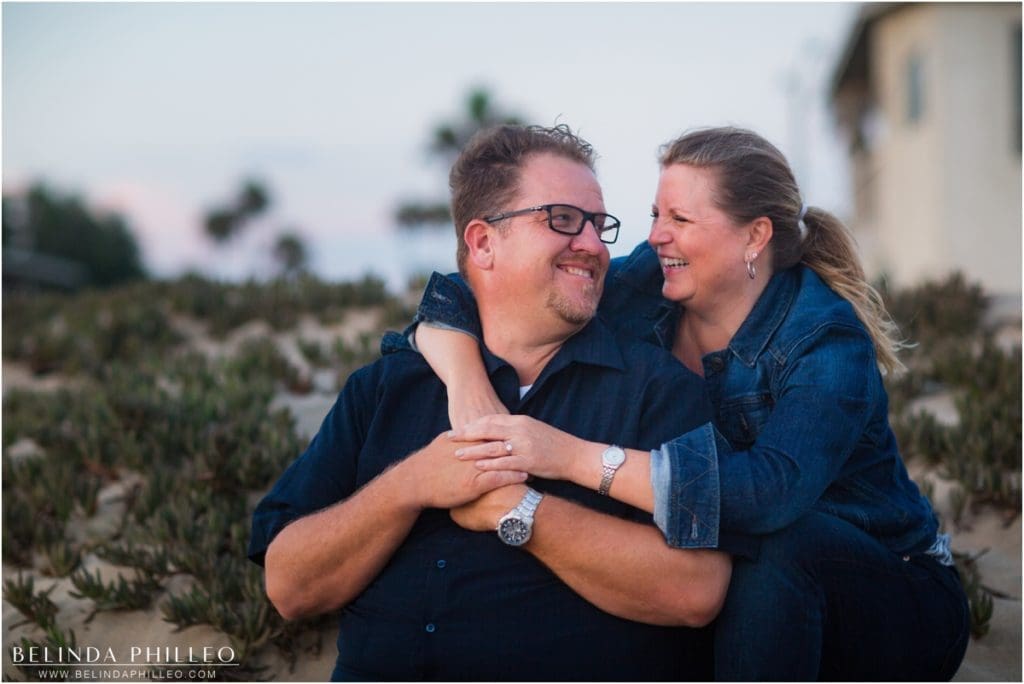 Sunset beach engagement photos