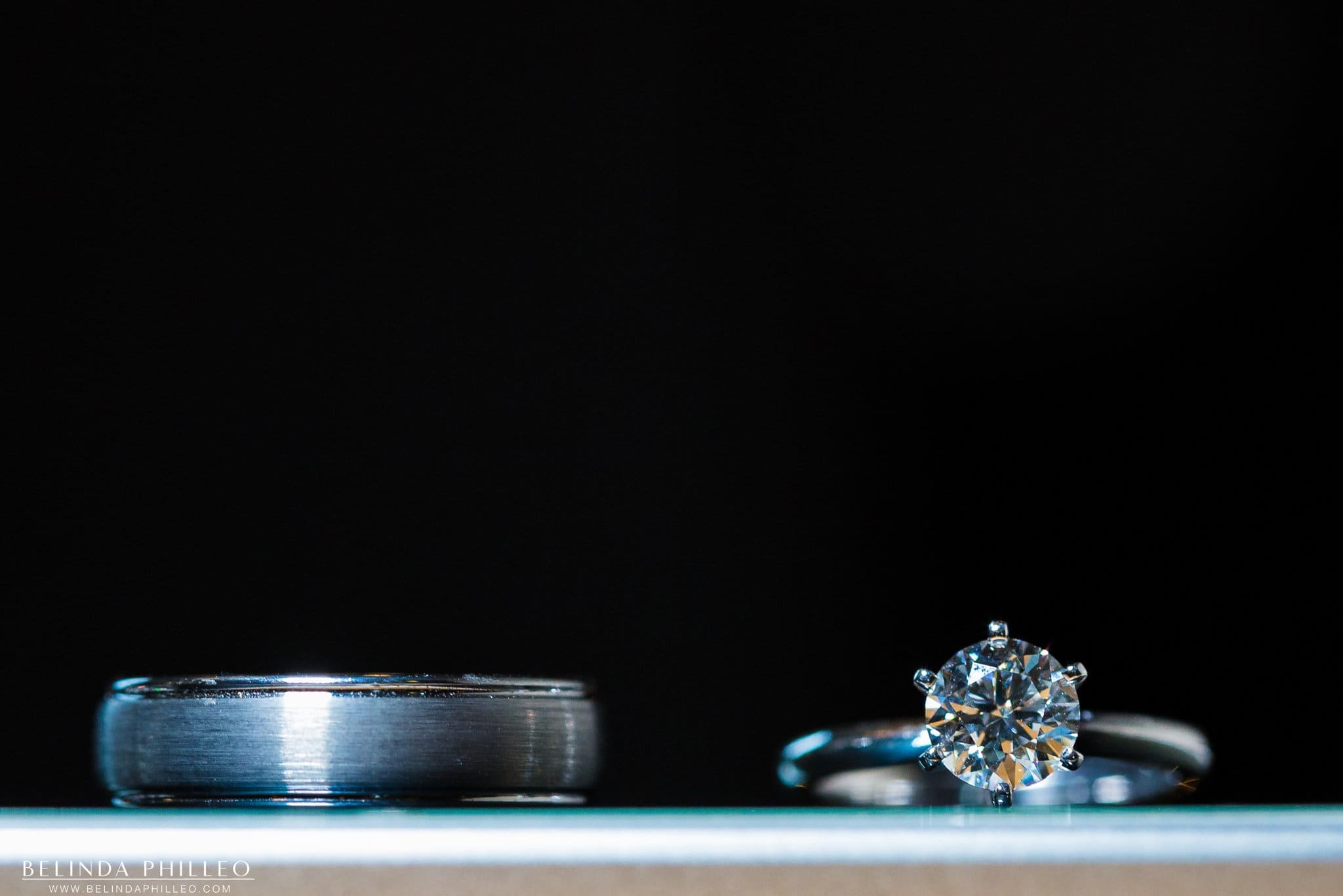 Diamond Solitaire engagement ring with platinum band