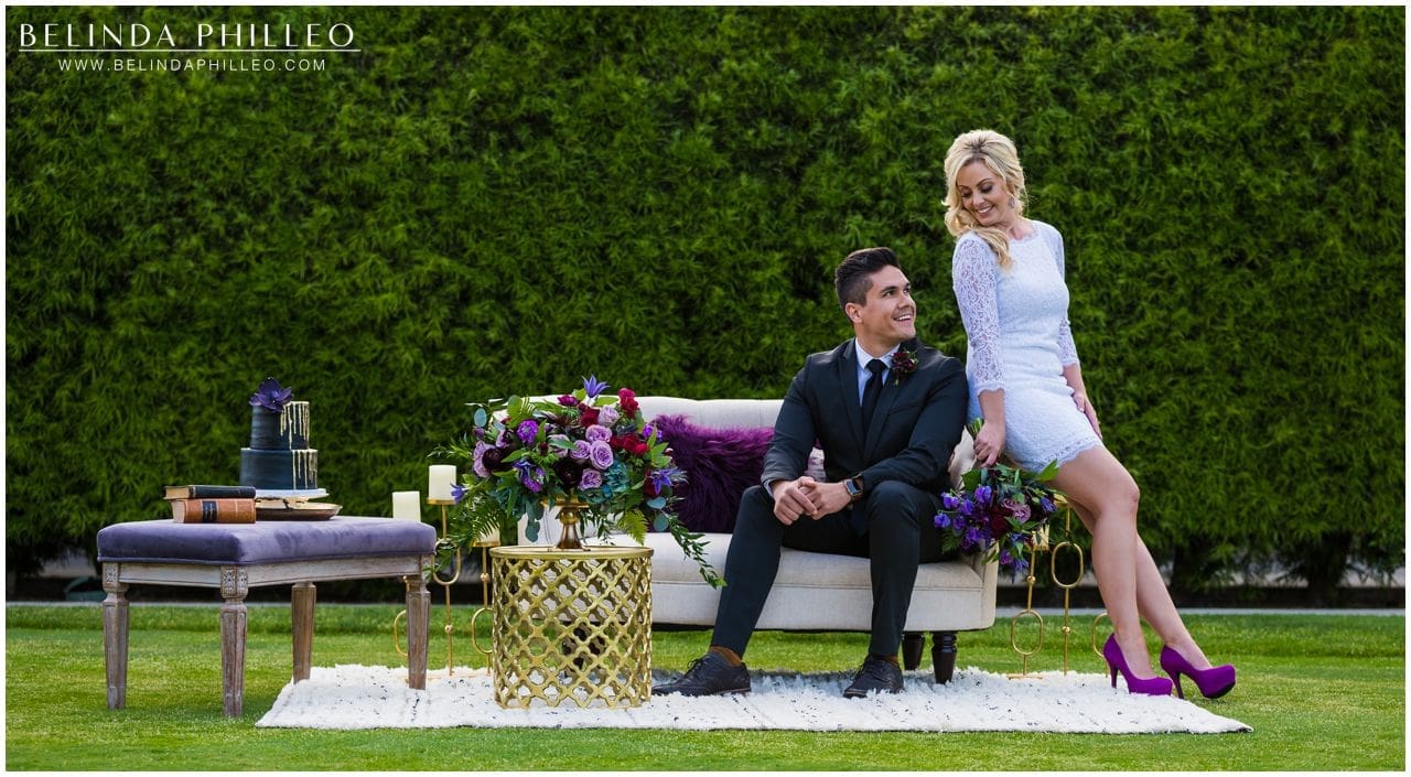 purple & black wedding inspiration. Marbella Country Club San Juan Capistrano