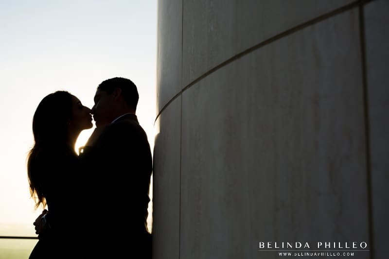 Silhouette engagement photo at Griffith Observatory