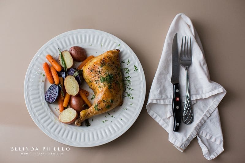 Easy dinner recipes. Roast chicken with spring vegetables from Food Network