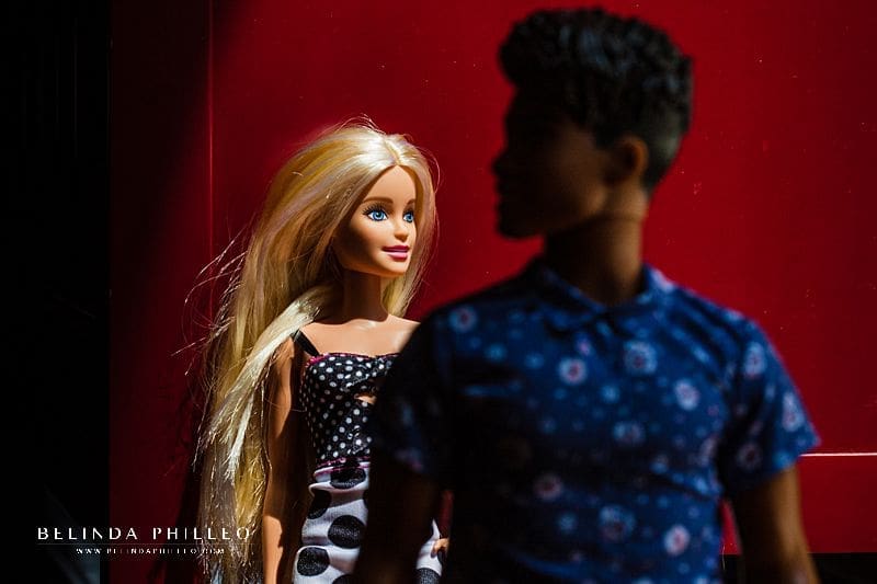 Creative Barbie and Ken engagement photos