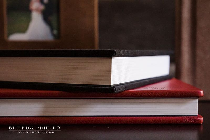 Professional wedding albums with linen or leather cover options