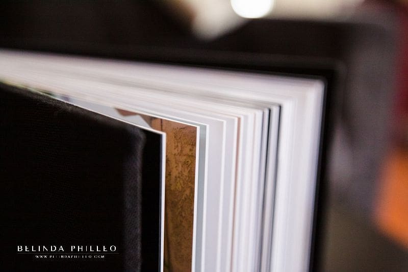 Professional wedding album with heirloom quality prints adhered to thick pages that offer durability and a high quality experience
