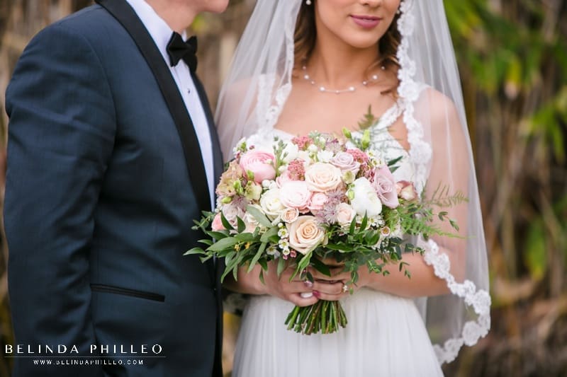 Springtime florals in a bridal bouquet