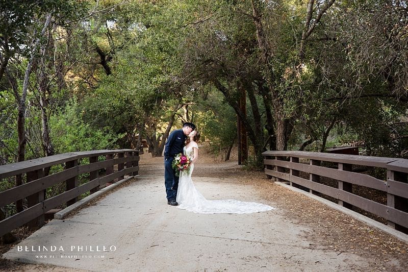 Oak Canyon Nature Center wedding portraits on the bridge