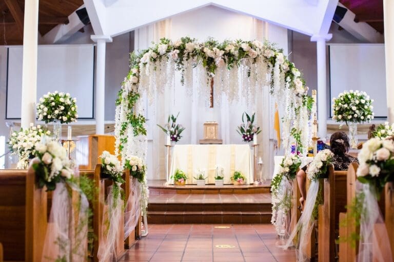 Whimsical Westminster Wedding with All White Florals