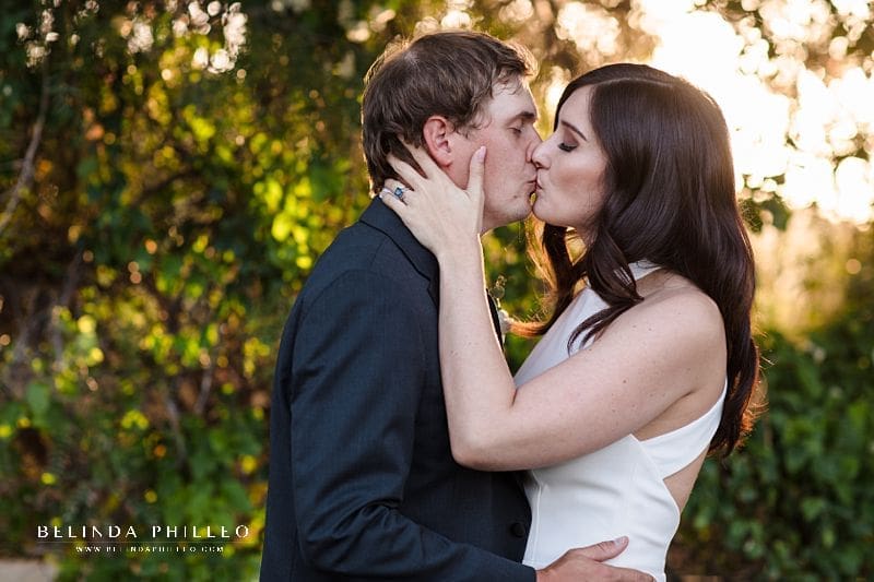 Sunset portraits at Strawberry Farms Golf Club wedding celebration