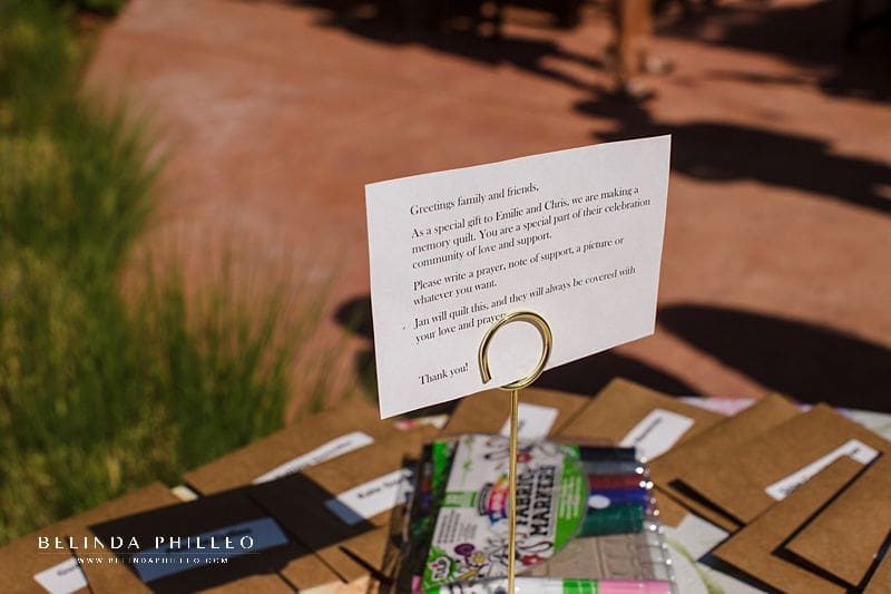 Wedding reception memory quilt activity for guests